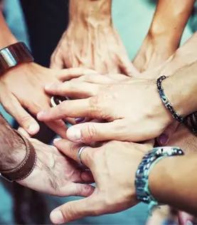 Viele Hände als Symbol von gegenseitigem Respekt